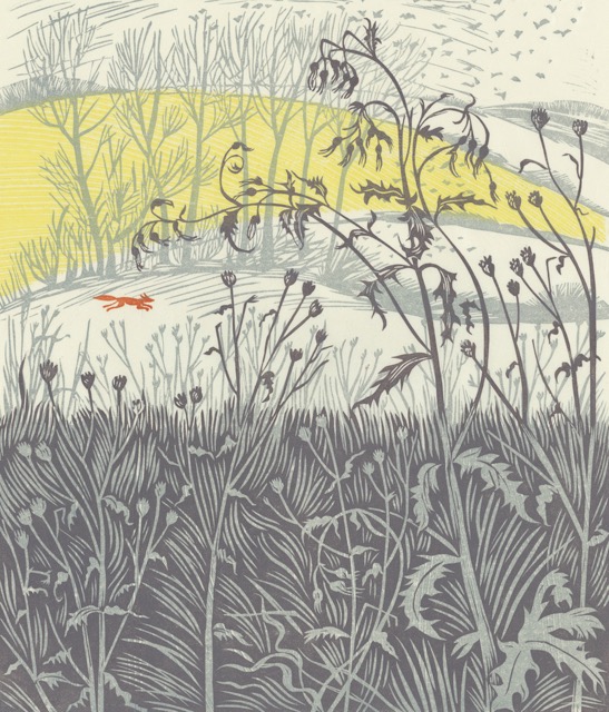 'The Red Fox' lino and woodcut