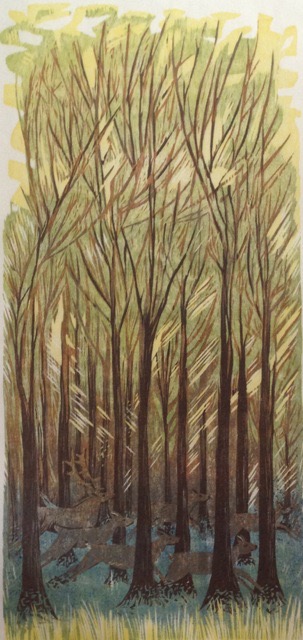 'Herd in the Bluebell wood' 25 x 52 cm