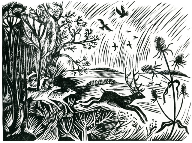 'Deer sprang from the wood' 27 x 21 cm